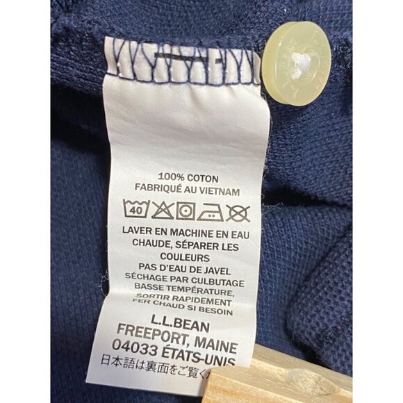 L.L.Bean Traditional Fit 100% Cotton Crew Neck Polo Top Navy Blue Men's XL REG - Picture 6 of 6